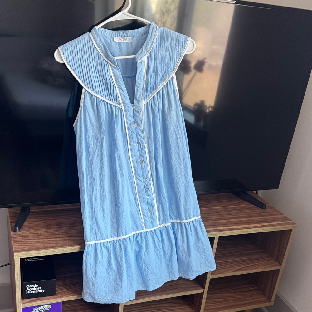 Blue Sleeveless Mini Dress